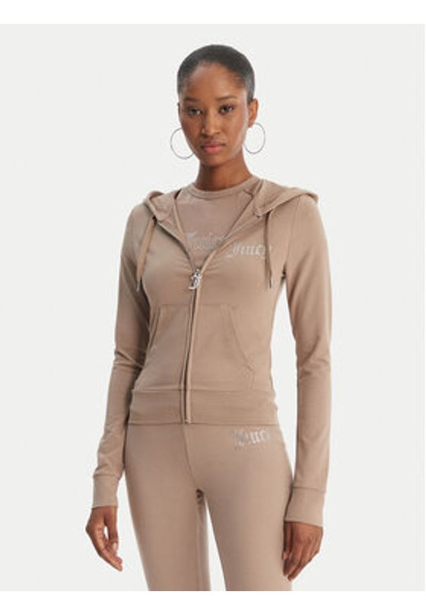 Juicy Couture Bluza Oola JCWAS126306 Beżowy Slim Fit. Kolor: beżowy. Materiał: bawełna
