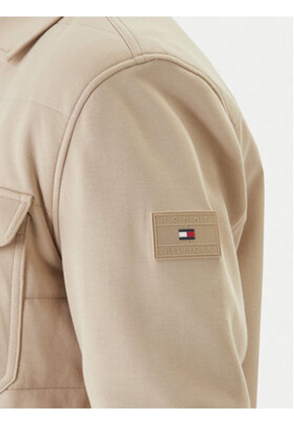 TOMMY HILFIGER - Tommy Hilfiger Kurtka przejściowa Mix Media MW0MW42486 Beżowy Regular Fit. Kolor: beżowy. Materiał: bawełna
