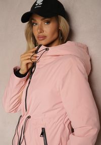 Renee - Różowa Parka Kurtka Taliowana z Kapturem i Ściągaczkami Anivri. Typ kołnierza: kaptur. Kolor: różowy. Sezon: jesień, zima