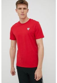 Rossignol t-shirt bawełniany kolor czerwony z aplikacją. Kolor: czerwony. Materiał: bawełna. Wzór: aplikacja