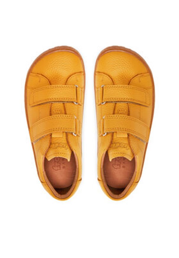 Froddo Sneakersy Barefoot Base G3130240-6 D Żółty. Kolor: żółty. Materiał: skóra