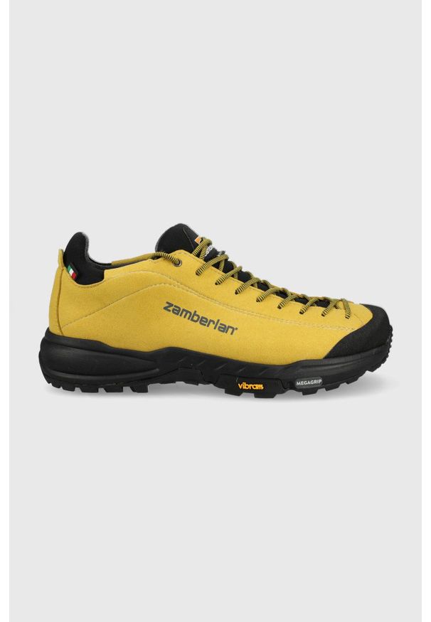 Zamberlan buty Free Blast GTX męskie kolor żółty. Zapięcie: sznurówki. Kolor: żółty. Materiał: materiał, tworzywo sztuczne, guma, zamsz, mikrofibra. Szerokość cholewki: normalna. Technologia: Gore-Tex