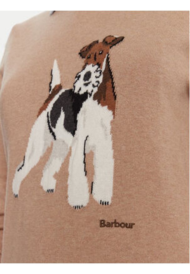 Barbour Sweter Fareham LKN1688BE12 Beżowy Regular Fit. Kolor: beżowy. Materiał: bawełna