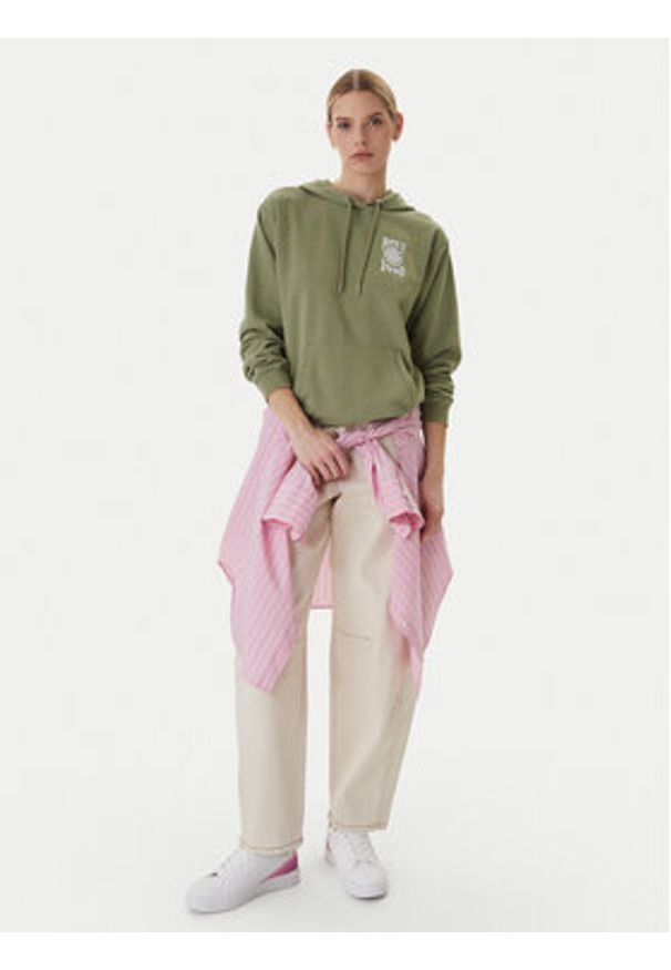 Roxy Bluza Surf Stoked Terry Vint ERJFT05062 Khaki Relaxed Fit. Kolor: brązowy. Materiał: bawełna
