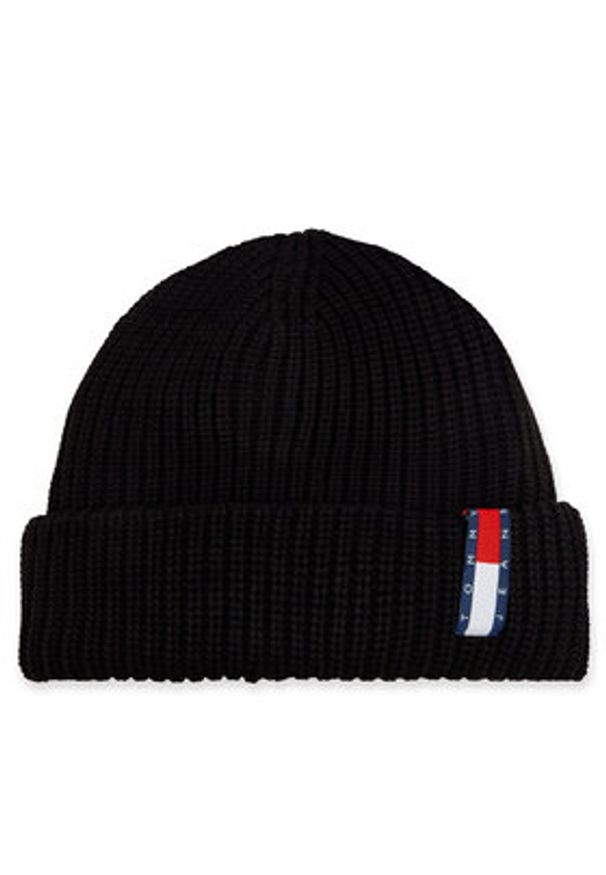 Tommy Jeans Czapka Im Tju Unisex Beanie AU0AU01808 Czarny. Kolor: czarny. Materiał: syntetyk
