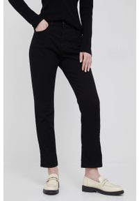 Sisley jeansy damskie high waist. Stan: podwyższony. Kolor: czarny