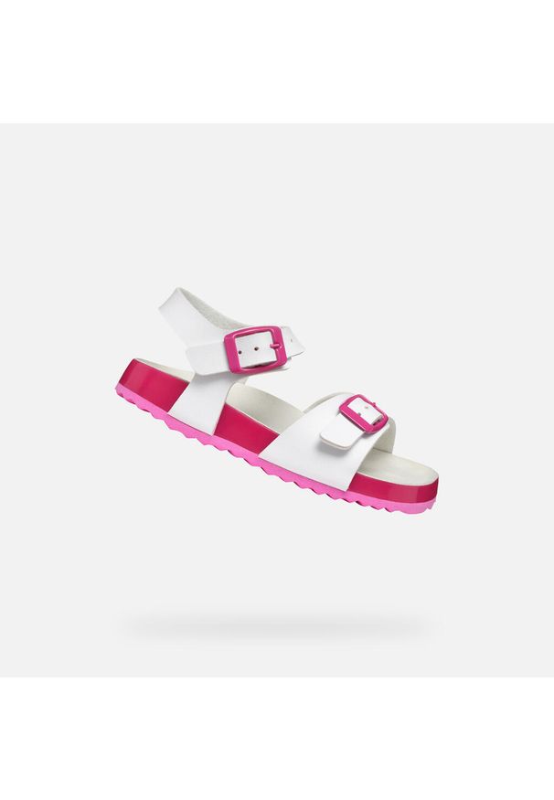 Sandały Geox Model J Adriel Girl Kolor Biały. Kolor: różowy, biały, wielokolorowy. Materiał: tkanina. Sezon: lato