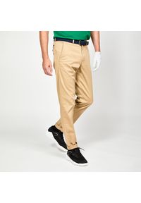 INESIS - Spodnie chinosy do golfa męskie Inesis MW500. Kolor: beżowy. Materiał: materiał, bawełna, poliester, elastan. Sport: golf #1