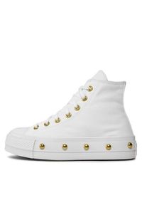 Converse Trampki Chuck Taylor All Star Lift Platform Star Studded A06787C Biały. Kolor: biały. Materiał: materiał. Obcas: na platformie #4
