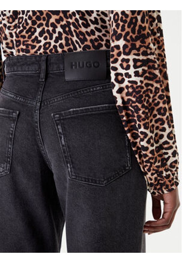 Hugo - HUGO Jeansy 50546496 Czarny Wide Leg. Kolor: czarny