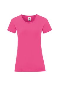FRUIT OF THE LOOM - Koszulka Damska Z Bawełny Czesanej Iconic. Kolor: różowy. Materiał: bawełna. Sport: turystyka piesza #1
