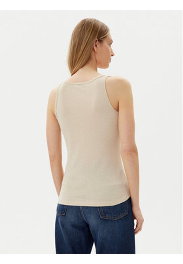 Morgan Top 251-DIDOA Beżowy Slim Fit. Kolor: beżowy. Materiał: wiskoza
