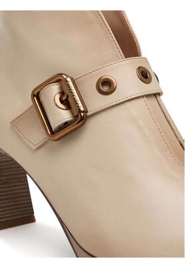 Hispanitas Botki HI254244 Écru. Materiał: skóra