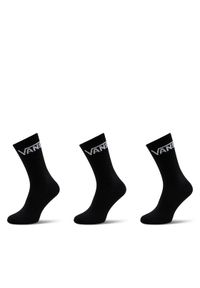 Vans Zestaw 3 par wysokich skarpet męskich Classic Crew VN000F0XBLK1 Czarny. Kolor: czarny. Materiał: materiał