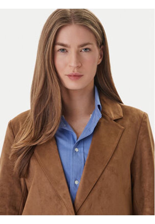 only - ONLY Marynarka Tulip 15363774 Brązowy Relaxed Fit. Kolor: brązowy. Materiał: skóra