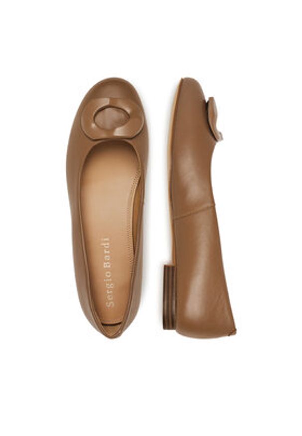 Sergio Bardi Baleriny WYL3692-2Z-SB Beżowy. Kolor: beżowy. Materiał: skóra