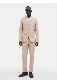 Jack & Jones - Jack&Jones Marynarka Riviera 12228721 Beżowy Slim Fit. Kolor: beżowy. Materiał: bawełna #7