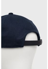 Armani Exchange czapka kolor granatowy gładka. Kolor: niebieski. Wzór: gładki