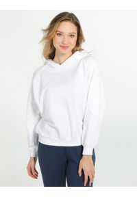 Unisono - BLUZA Z KAPTUREM 104-61820 BIANCO. Typ kołnierza: kaptur. Materiał: bawełna, elastan #1