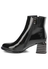 Czarne Botki S.Barski Eleganckie Obuwie Damskie Zapinane Na Suwak. Kolor: czarny. Materiał: jeans, skóra ekologiczna. Obcas: na obcasie. Styl: elegancki. Wysokość obcasa: średni #5