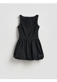 Reserved - Sukienka bombka - czarny. Kolor: czarny. Materiał: tkanina, bawełna. Typ sukienki: bombki #1