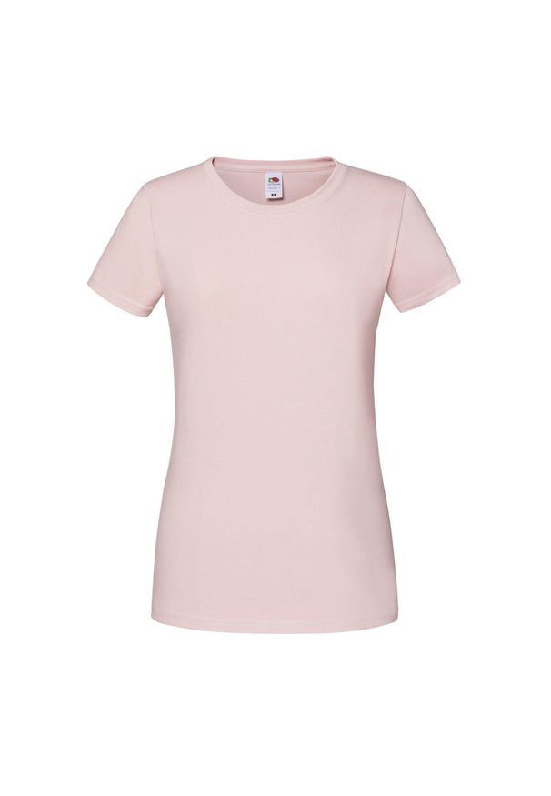 FRUIT OF THE LOOM - Koszulka Damska Iconic 195 Premium Ringspun Cotton T-shirt. Kolor: różowy. Sport: turystyka piesza