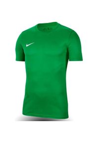 Koszulka do piłki nożnej męska Nike Dry Park VII Dri-Fit. Kolor: zielony. Materiał: poliester. Technologia: Dri-Fit (Nike). Sport: piłka nożna