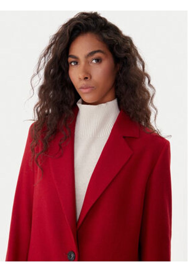 Hugo - HUGO Płaszcz wełniany Mojeni 50547691 Czerwony Relaxed Fit. Kolor: czerwony. Materiał: wełna