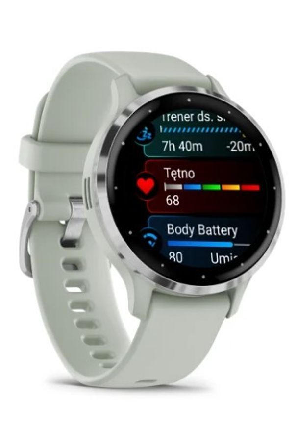 GARMIN - Garmin Venu 3s miętowo-srebrny. Kolor: miętowy, srebrny, wielokolorowy. Styl: sportowy, casual