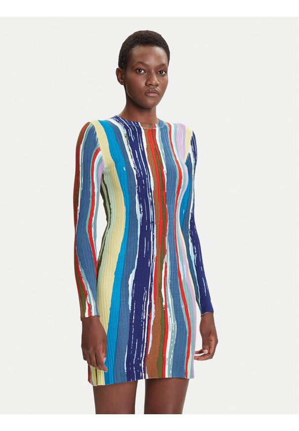 Desigual Sukienka codzienna Carla 25WWVF07 Kolorowy Slim Fit. Okazja: na co dzień. Materiał: syntetyk. Wzór: kolorowy. Typ sukienki: proste. Styl: casual