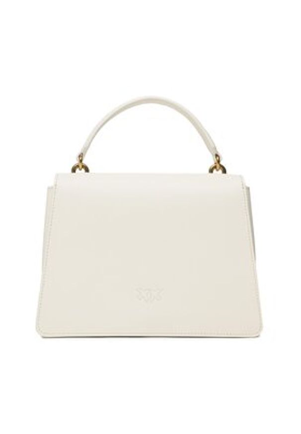 Pinko Torebka Love One Top Handle Classic Light PE 23 PLTT 100066 A0F1 Biały. Kolor: biały. Materiał: skórzane