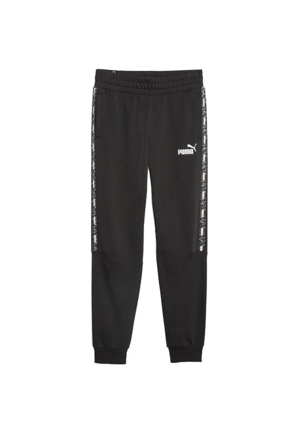 Spodnie męskie Puma ESS Tape Camo Sweatpants. Kolor: czarny. Materiał: bawełna