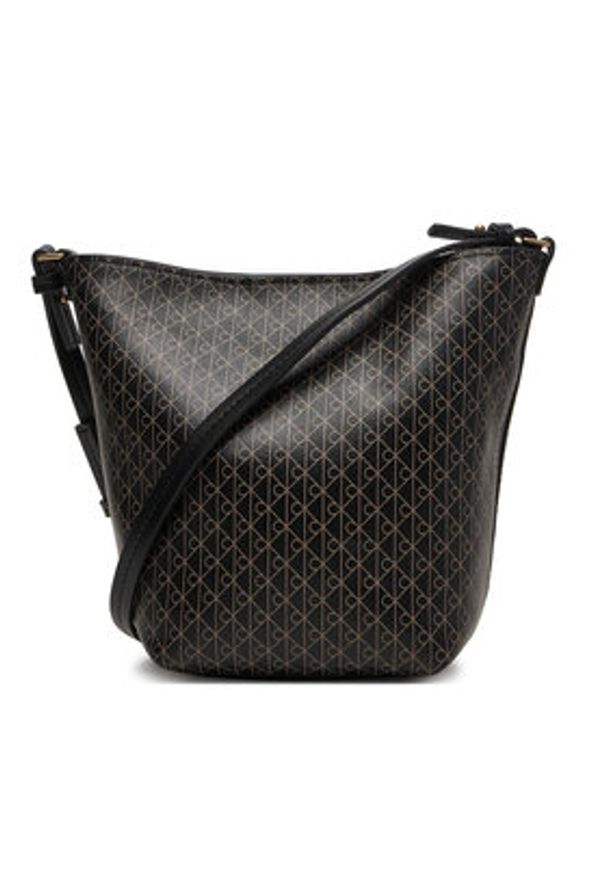 Calvin Klein Torebka Emblem Aop Sm Bucket Crossbody LV04F3506G Czarny. Kolor: czarny. Materiał: skórzane