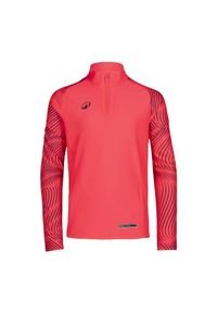KIPSTA - Bluza piłkarska na krótki suwak dla dzieci Kipsta Viralto Wavy Club. Kolor: czerwony, wielokolorowy, różowy. Materiał: materiał, poliester, elastan. Długość: krótkie. Sport: piłka nożna