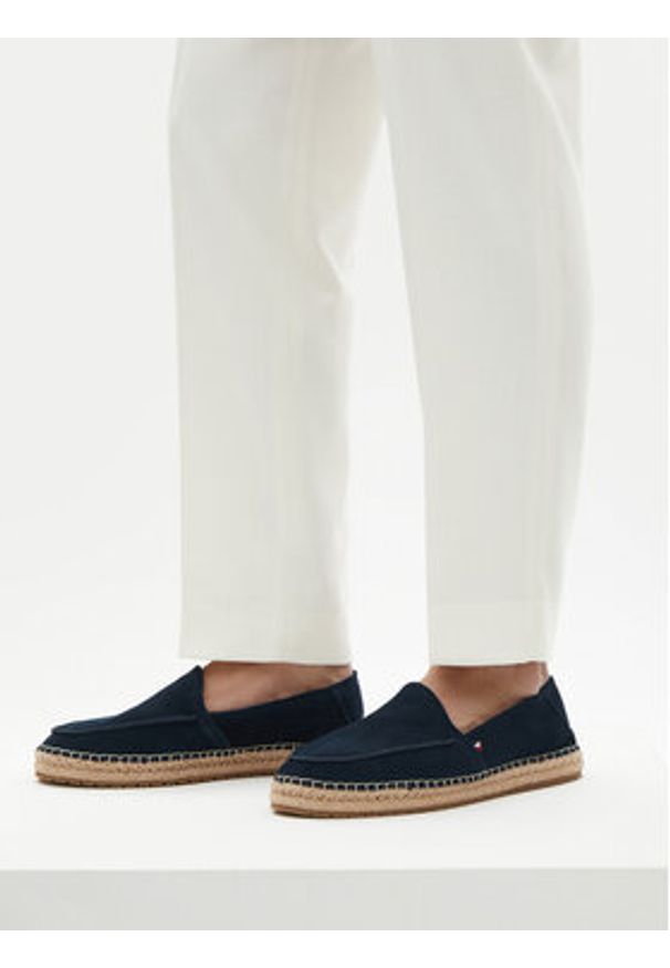 TOMMY HILFIGER - Tommy Hilfiger Espadryle Hilfiger Flex Espa Suede Loafer FM0FM05392 Granatowy. Kolor: niebieski. Materiał: skóra, zamsz