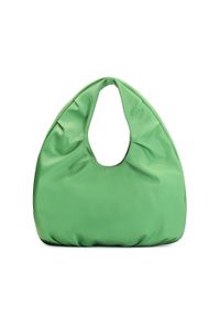 Kazar - Duża zielona torebka na ramię ozdobiona suwakiem. Kolor: zielony. Wzór: aplikacja. Rodzaj torebki: na ramię #2