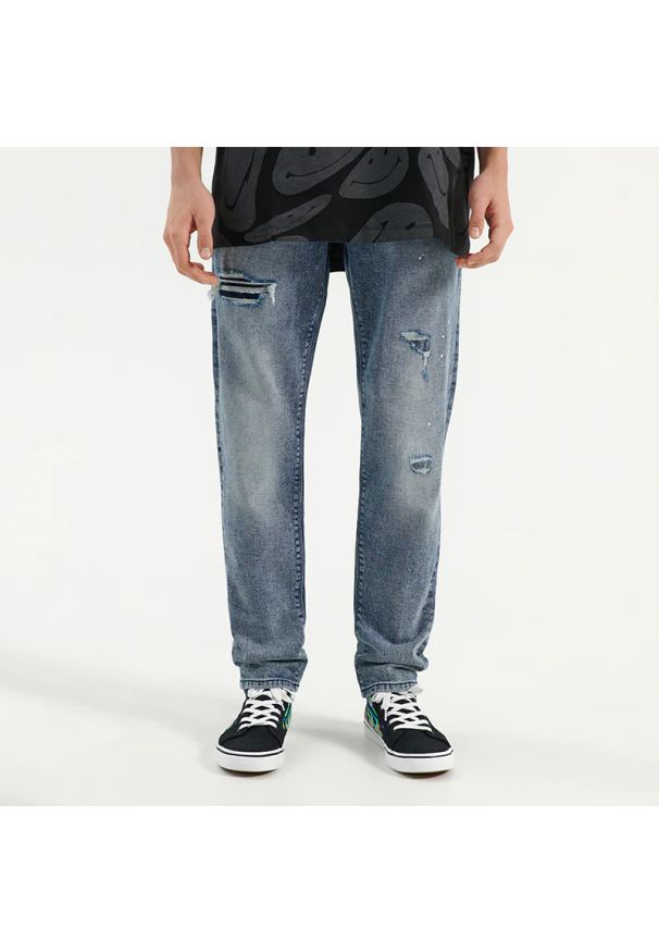 House - Jeansy slim fit z niskim stanem - Niebieski. Stan: obniżony. Kolor: niebieski