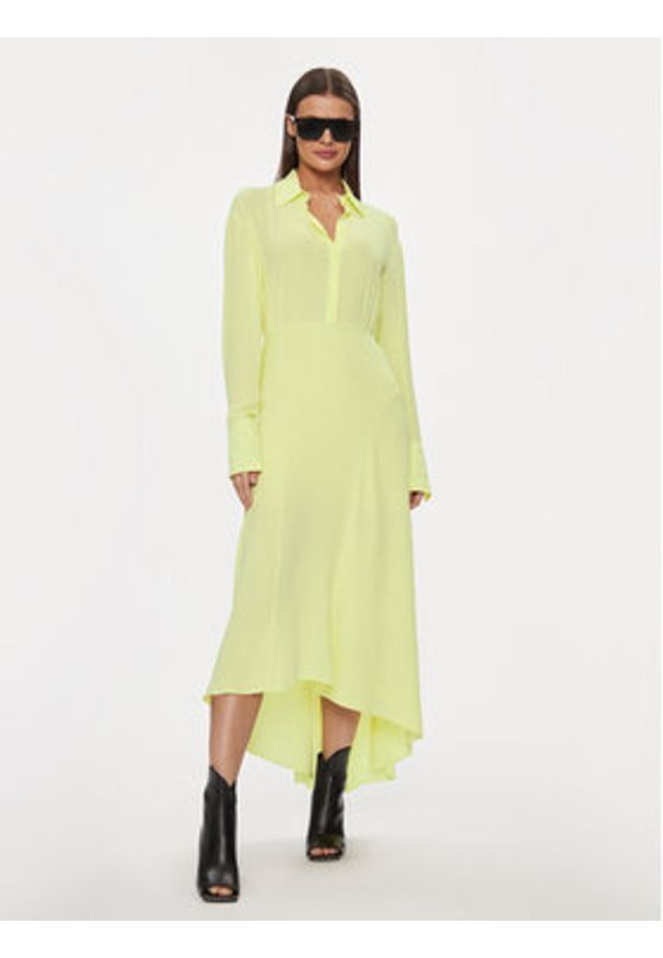 Patrizia Pepe Sukienka codzienna 8A1271/A8I1-G568 Żółty Regular Fit. Okazja: na co dzień. Kolor: żółty. Materiał: wiskoza. Typ sukienki: proste. Styl: casual