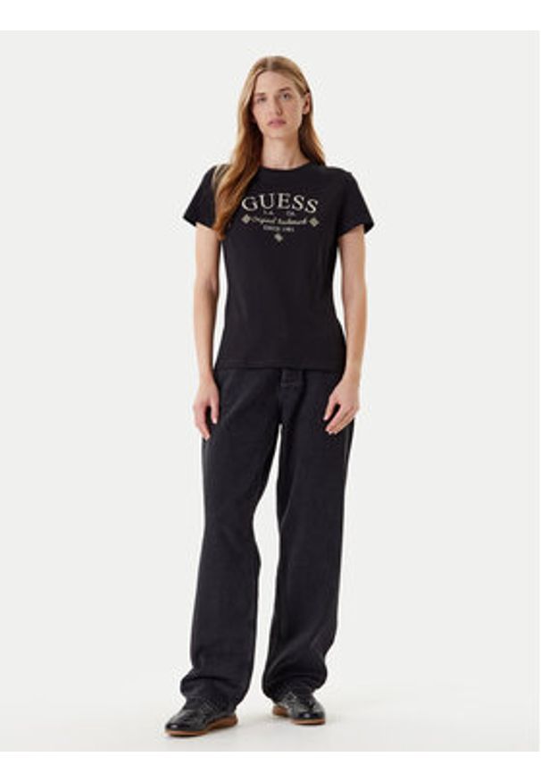 Guess T-Shirt V5YI03 I3Z14 Czarny Regular Fit. Kolor: czarny. Materiał: bawełna