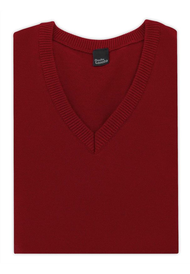 M. Lasota - polski producent - Ciemnoczerwony bezrękawnik męski SW82 Bond kamizelka. Kolor: czerwony. Długość rękawa: bez rękawów