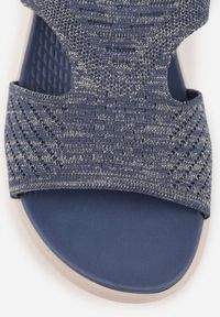 Born2be - Niebieskie Sportowe Sandały na Grubej Podeszwie z Elastyczną Cholewką i Piankową Wkładką Nicthil. Okazja: na co dzień. Zapięcie: bez zapięcia. Kolor: niebieski. Materiał: jeans. Sezon: lato. Styl: sportowy #9