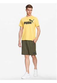 Puma T-Shirt Essentials Logo 586667 Żółty Regular Fit. Kolor: żółty. Materiał: bawełna #3
