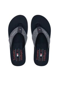 TOMMY HILFIGER - Tommy Hilfiger Japonki Chambray Beach Sandal FM0FM05570 Granatowy. Kolor: niebieski. Materiał: materiał #6