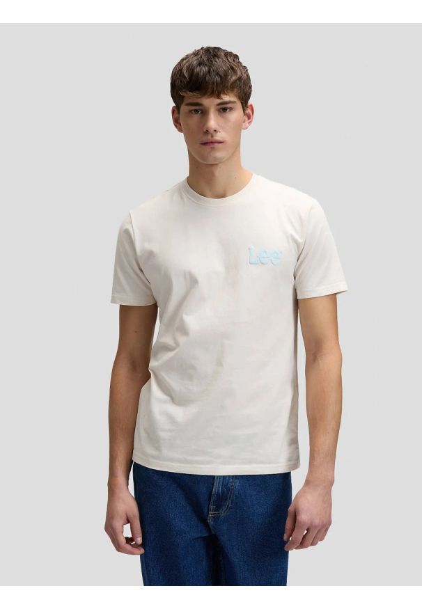 Lee - MESKA KOSZULKA LEE MEDIUM WOBBLY LEE TEE NATURAL 112376489