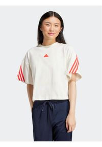 Adidas - adidas T-Shirt Future Icons 3-Stripes IS3607 Biały Loose Fit. Kolor: biały. Materiał: bawełna