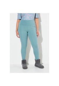 ULLA POPKEN - Damskie Legginsy sztuczne futerko od wewnątrz bardzo ciepłe wysoki stan. Stan: podwyższony. Kolekcja: plus size. Kolor: zielony. Materiał: bawełna, elastan, poliester, materiał. Sport: turystyka piesza