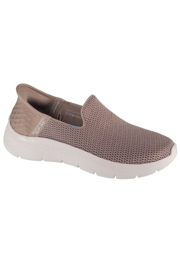 skechers - Buty sportowe Sneakersy damskie, Slip-Ins: GO WALK Flex - Relish. Kolor: beżowy. Sport: turystyka piesza