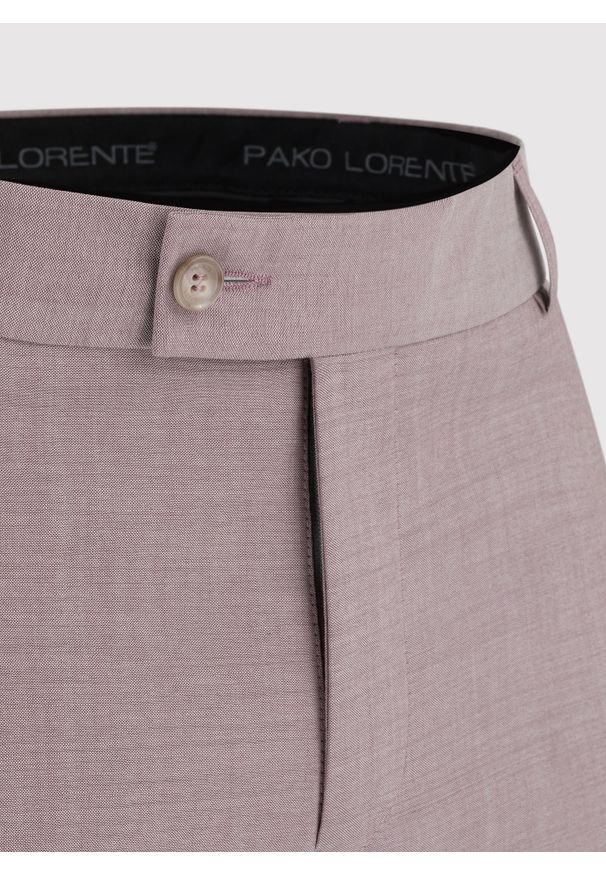 Pako Lorente - PAKO LORENTE – Gładkie różowe spodnie garniturowe męskie. Kolor: różowy. Materiał: wełna. Wzór: gładki