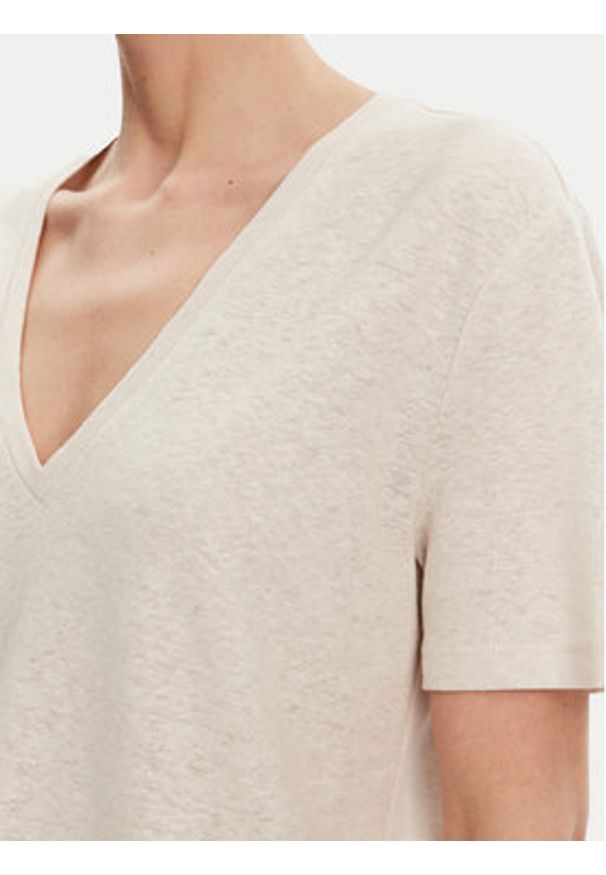 ACCESS FASHION T-Shirt 53-2148-611 Beżowy Regular Fit. Kolor: beżowy. Materiał: bawełna