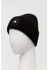 adidas Performance czapka kolor czarny z grubej dzianiny. Kolor: czarny. Materiał: dzianina #3